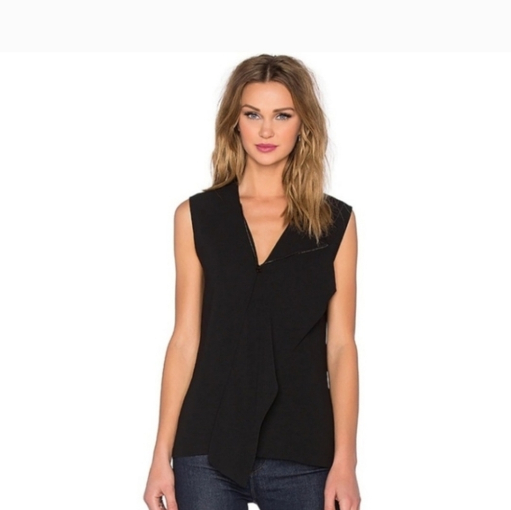 EUC VINCE Off Center Front Zip Blouse